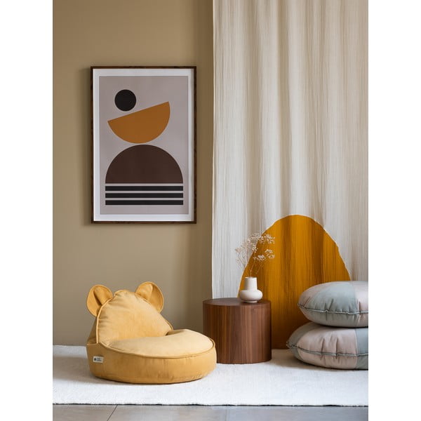 Rumena žametna otroška vreča za sedenje Bear – Wigiwama-image-2