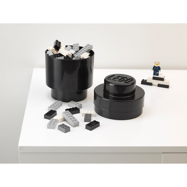 Črna okrogla škatla za shranjevanje LEGO®-image-1