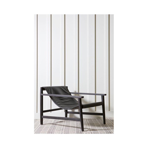 Črni usnjeni fotelj BePureHome Sling-image-3
