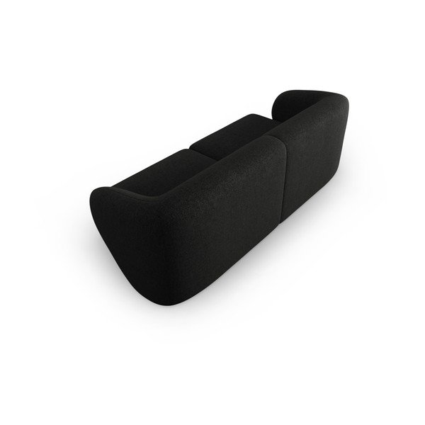 Črna sedežna garnitura iz šenilje 188 cm Paolo – Milo Casa-image-3