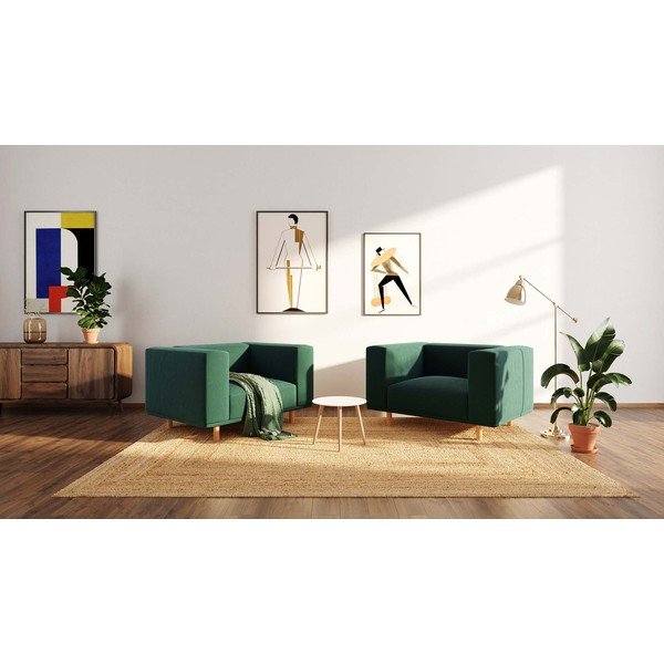 Temno zelen žameten fotelj Kukumo – Ame Yens-image-4