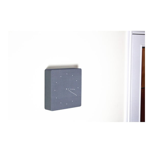 Siva budilka z belim zaslonom LED Gingko Analogna ura s klikom-image-2