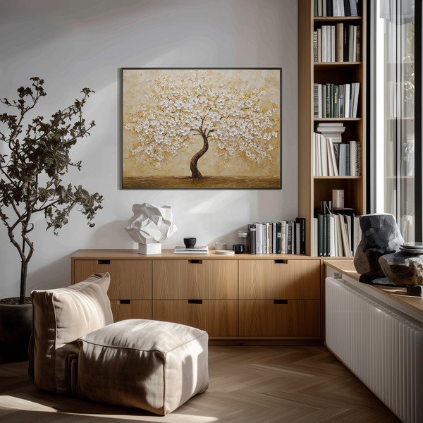 Tiskana slika z okvirjem 80x60 cm Golden Tree – Styler-image-2