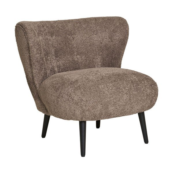 Rjav fotelj iz tkanine bouclé Covelo – House Nordic