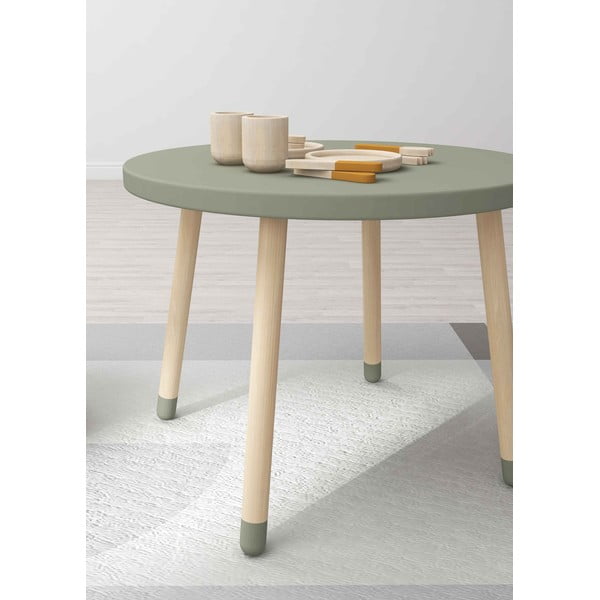 Svetlo zelena otroška miza Flexa Dots, ø 60 cm-image-1