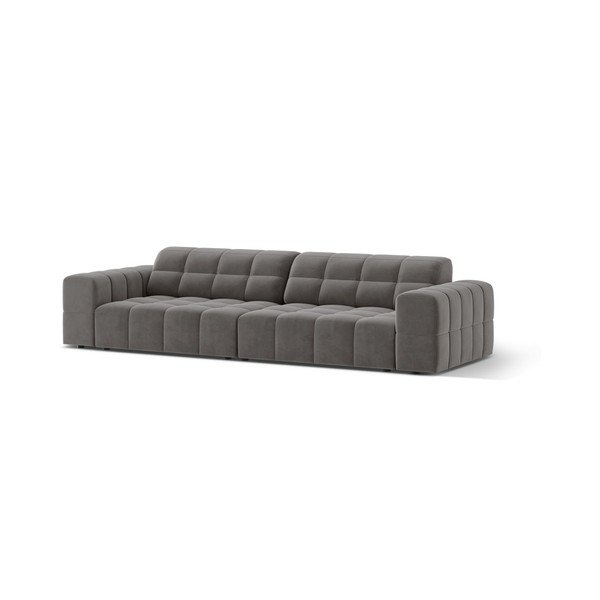 Siva žametna sedežna garnitura 252 cm Chicago – Cosmopolitan Design-image-1