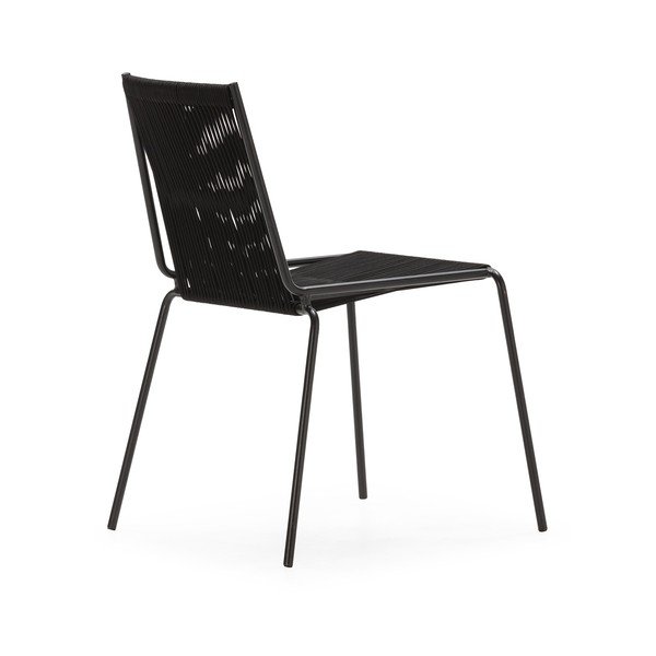 Črni kovinski jedilni stoli v kompletu z možnostjo nalaganja 2 ks Emily – Marckeric-image-3