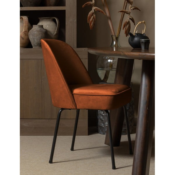 Opečnato oranžni žametni jedilni stoli v kompletu 2 ks Vogue – WOOOD-image-1