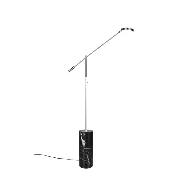 Črno-srebrna LED stoječa svetilka (višina 145 cm) Fiore – Trio Select-image-1