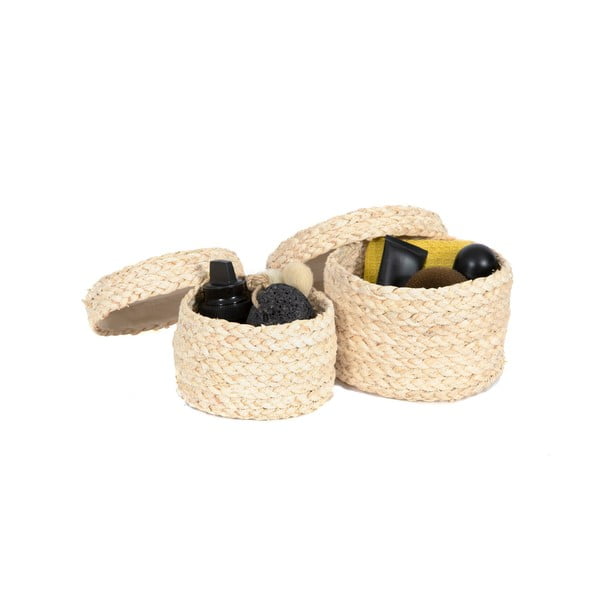 Komplet 2 košar za shranjevanje iz koruzne vrvi Compactor-image-1