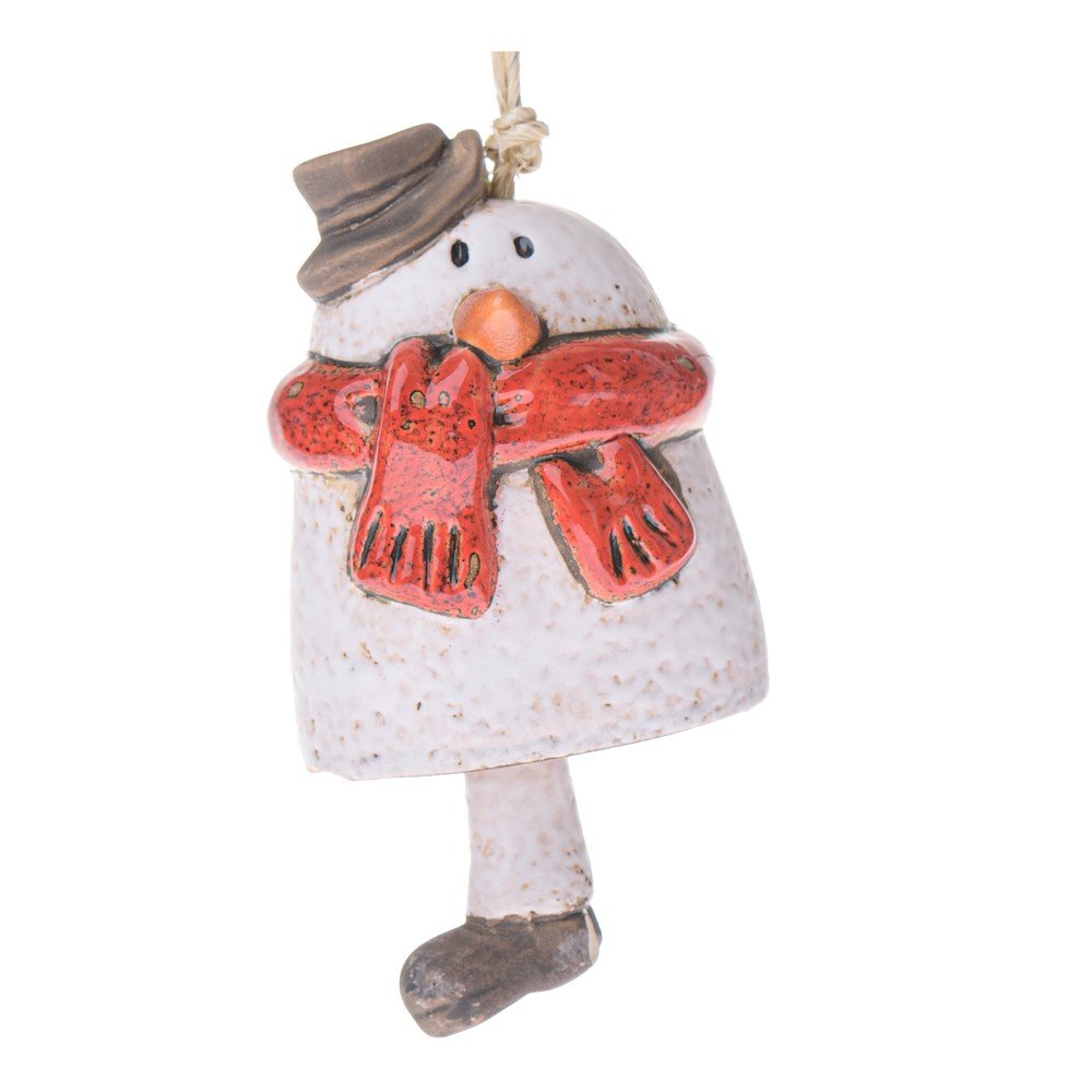 Keramičen okrasek za jelko 10 cm Snowman