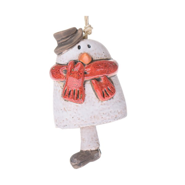 Keramičen okrasek za jelko 10 cm Snowman – Dakls