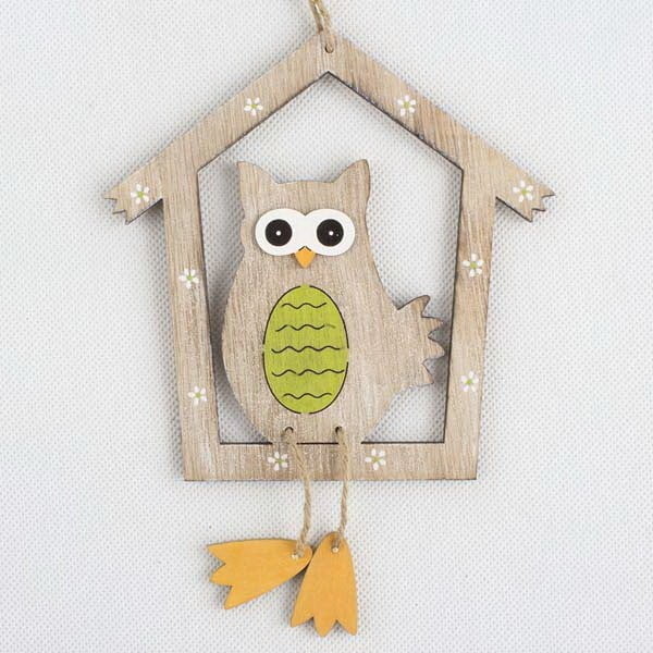 Lesena viseča dekoracija Dakls Owl