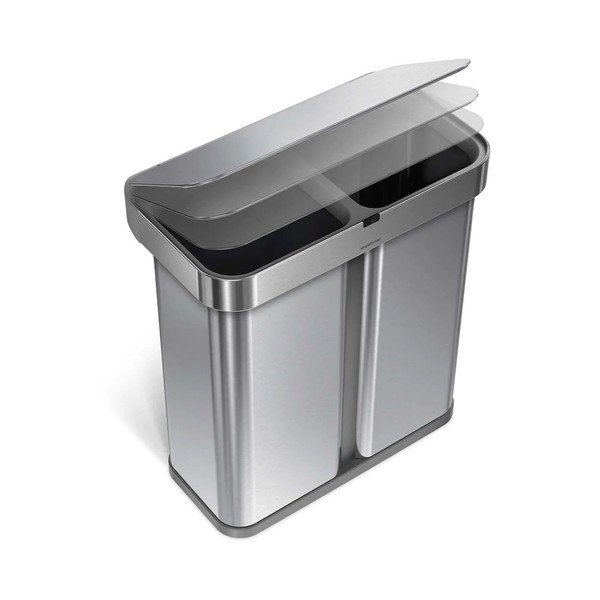Brezkontaktni koš za ločevanje odpadkov iz nerjavečega jekla 58 l Dual - simplehuman-image-4
