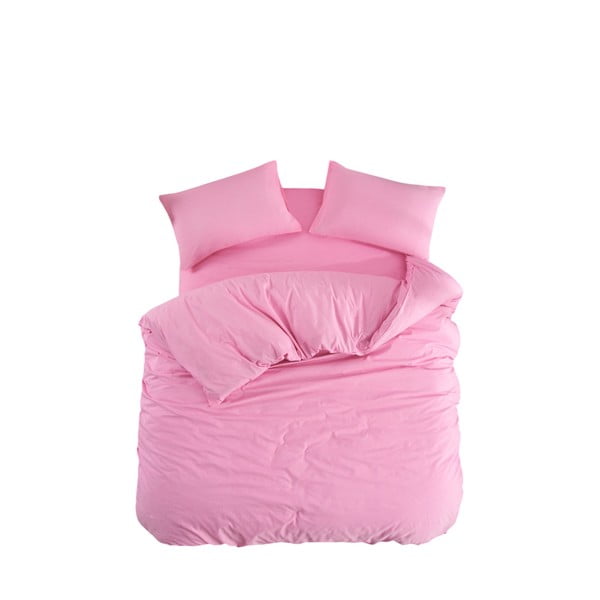 Rožnata 4-delna podaljšana posteljnina za zakonsko posteljo z rjuho 200x220 cm Classic – Mila Home