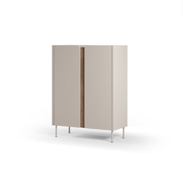 Kremno bela/naravna omarica v hrastovem dekorju 90x120x40 cm Lucile – Marckeric-image-4