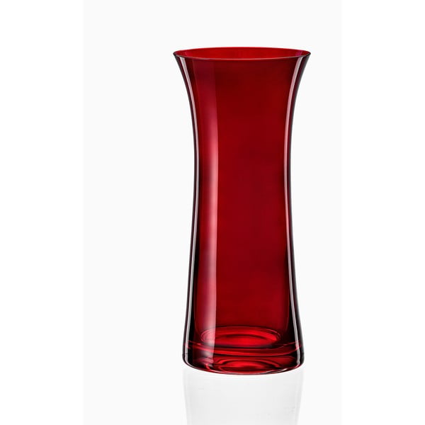 Rdeča steklena vaza Crystalex Extravagance, výška 24,8 cm