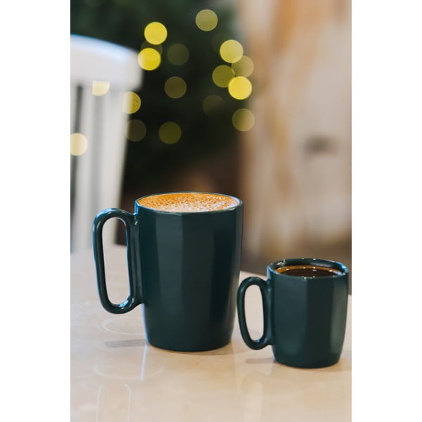 Temno zelene lončene skodelice v kompletu 2 ks 250 ml Fuori – Vialli Design-image-4