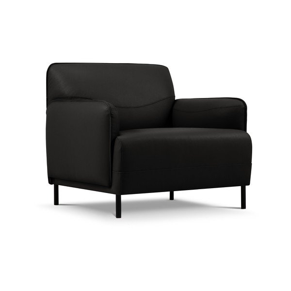Črn usnjen naslanjač Windsor & Co Sofas Neso
