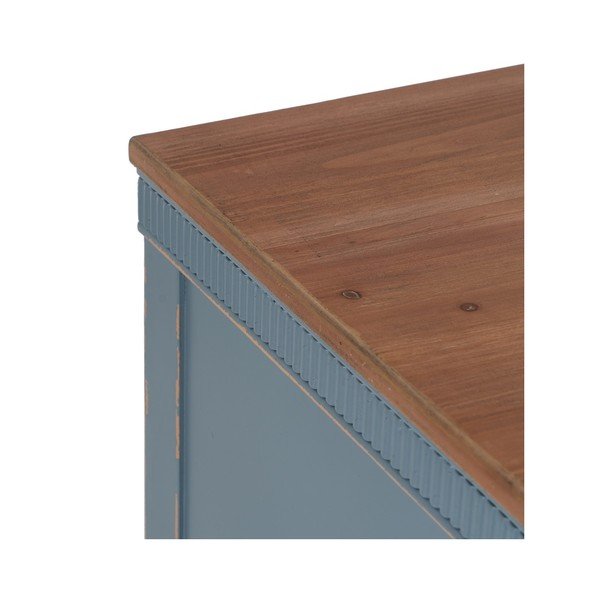 Modra nizka komoda iz masivne jelke 115x90 cm Shabby – Ixia-image-4