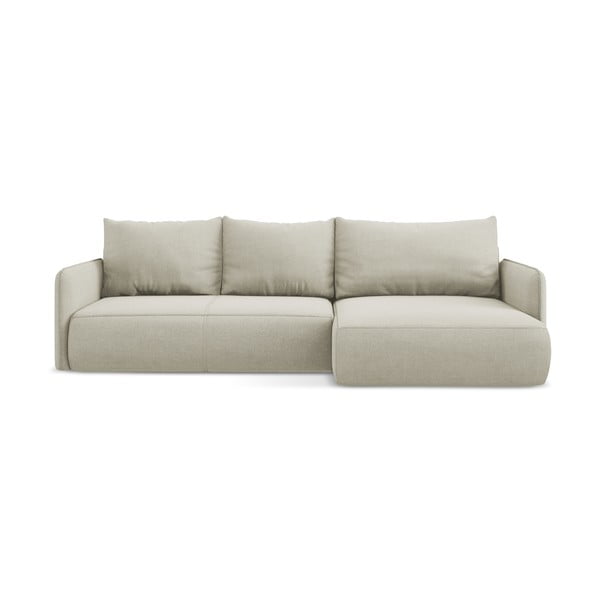 Kremno bela raztegljiva/s prostorom za shranjevanje kotna sedežna garnitura (desni kot) Nanea – Makamii