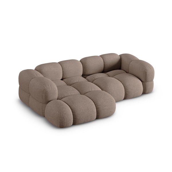 Rjava kotna sedežna garnitura (levi kot/z ležalnikom) Loretto – Cosmopolitan Design-image-2