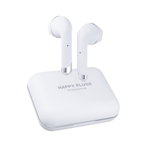 Bele brezžične slušalke Happy Plugs Air 1 Plus