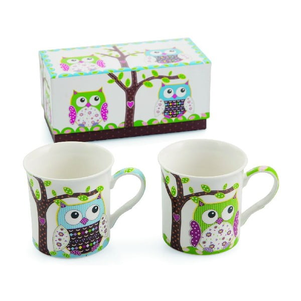 Komplet 2 skodelic Teatime Owl