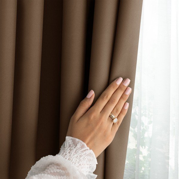 Rjava zavesa za delno zatemnitev 140x250 cm Carli Tie – Restilo-image-3