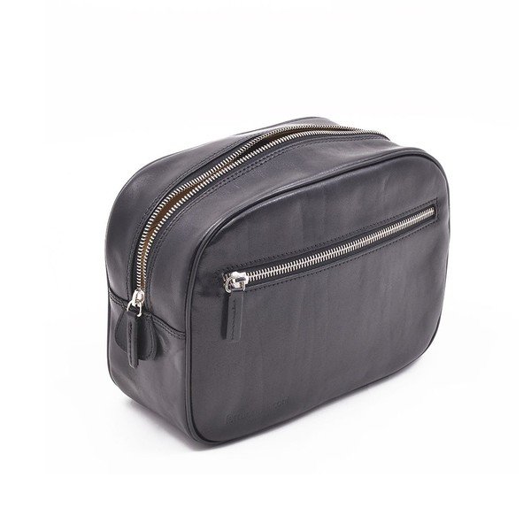 Usnjena kozmetična torbica Ferruccio Laconi Black-image-2