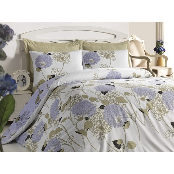 Vključeno posteljno periloViven Lilac, 200x220 cm z rjuho