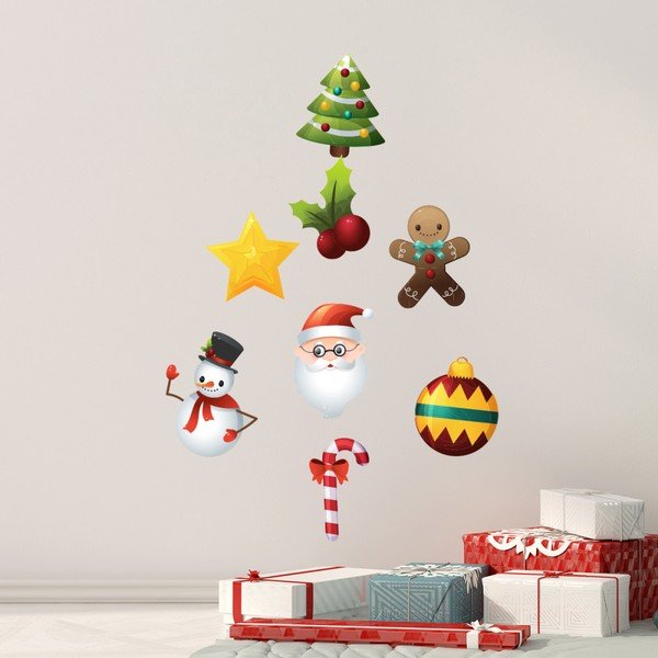 Set 9 Ambiance Santa Claus in snežaki božičnih nalepk-image-1