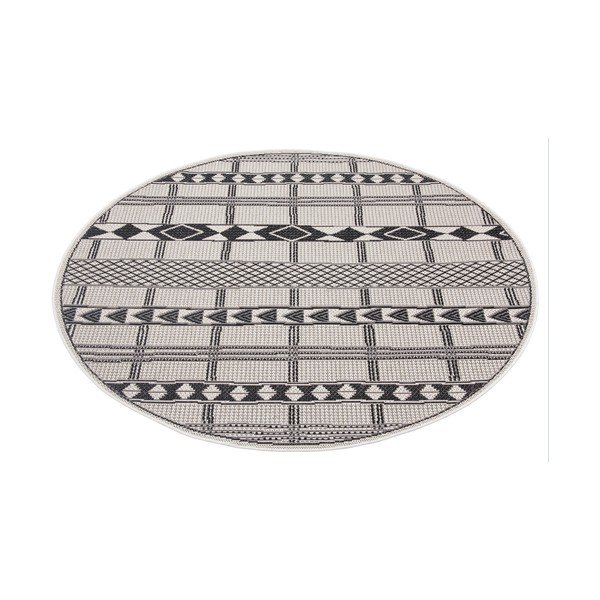 Črno-siva zunanja preproga Ragami Madrid, ø 120 cm-image-2