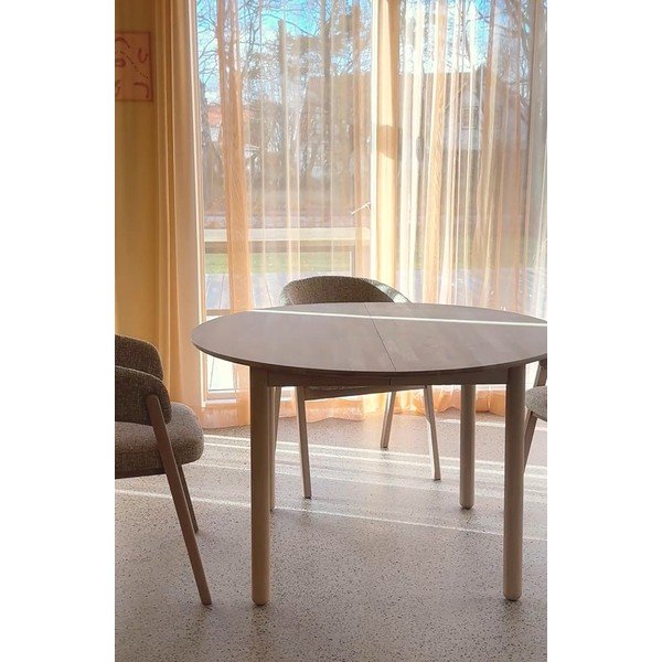 Okrogla raztegljiva jedilna miza iz masivnega hrasta ø 120 cm Derrymore – Rowico-image-3