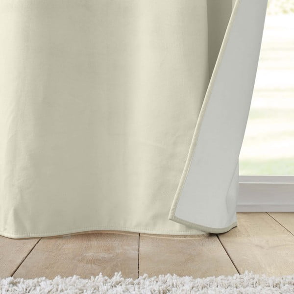 Kremno bela žametna izolacijska zavesa 140x260 cm Polarchic – douceur d'intérieur-image-4