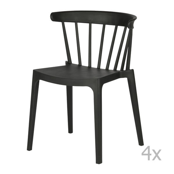 Komplet 4 črnih stolov De Eekhoorn Daan