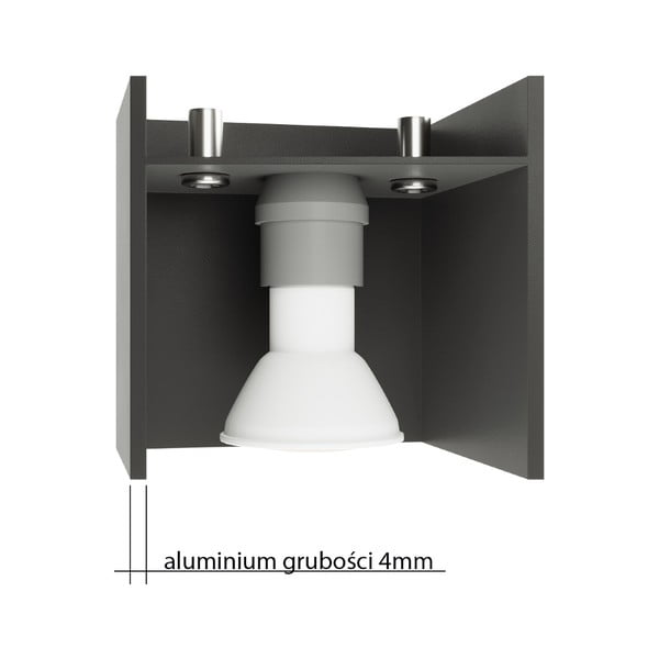 Črna stropna svetilka s kovinskim senčnikom 10x10 cm Lorum – Sollux-image-3