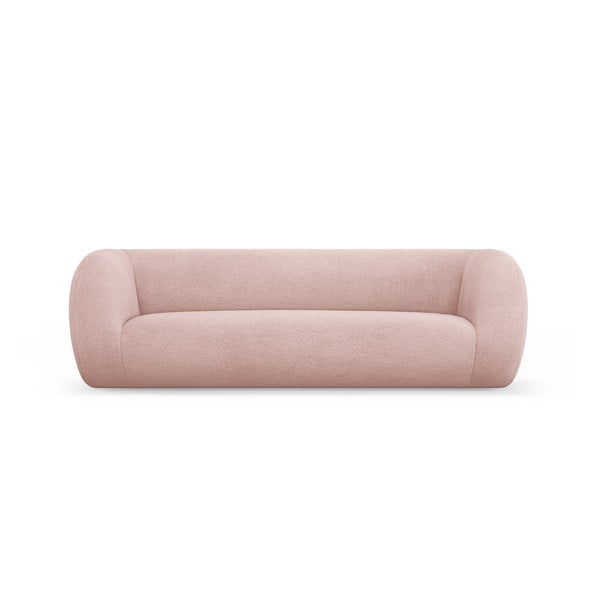 Svetlo rožnata sedežna garnitura iz tkanine bouclé 230 cm Essen – Cosmopolitan Design