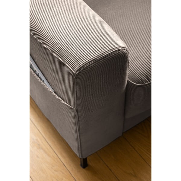 Rjav fotelj iz rebrastega žameta Lofty Lilly – Miuform-image-4