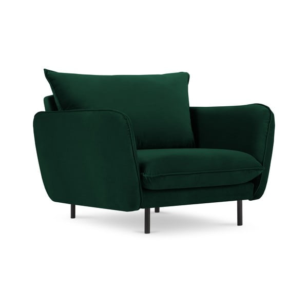 Temno zelen žametni fotelj Vienna - Cosmopolitan Design