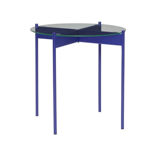 Okrogla stranska mizica s stekleno mizno ploščo ø 45 cm Beam – Hübsch