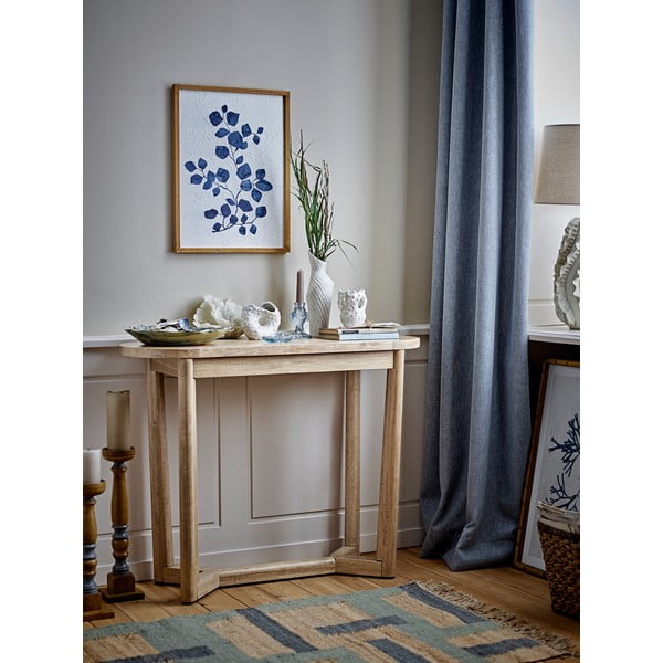 Stranska mizica iz masivnega kavčukovca v naravni barvi 35x100 cm Serrone – Bloomingville-image-4