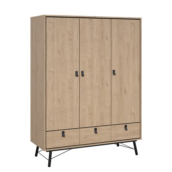 Garderobna omara v hrastovem dekorju v naravni barvi 150x200 cm Ry – Tvilum-image-2