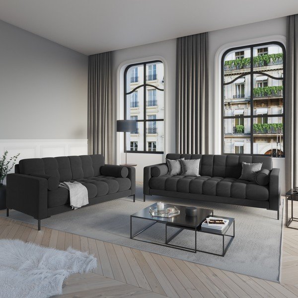 Temno siv žameten kavč Cosmopolitan Design Bali-image-1