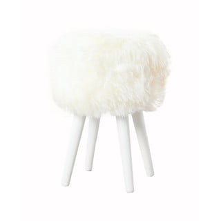Stol z belim sedežem iz ovčje kože Native Natural White, ⌀ 30 cm