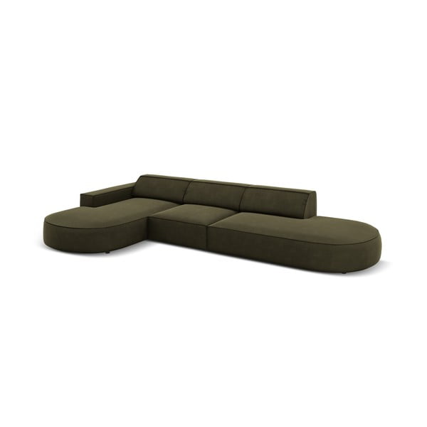 Zeleni žametni kotni kavč (levi kot) Jodie - Micadoni Home-image-3