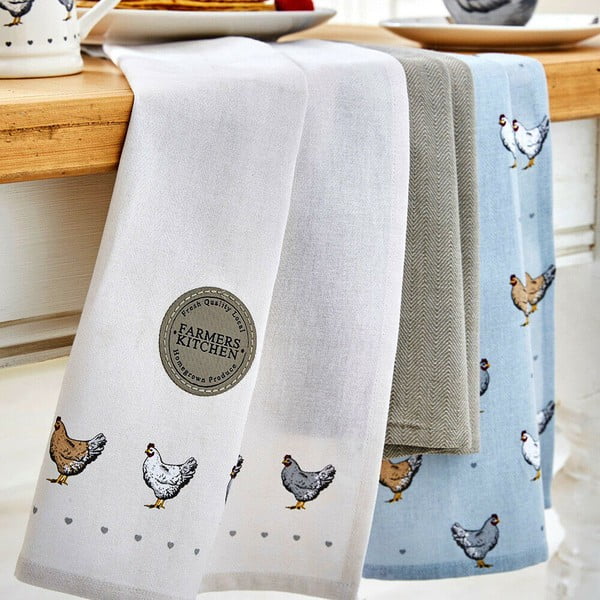 Bombažne kuhinjske krpe v kompletu 3 ks 45x65 cm Farmers Kitchen – Cooksmart ®-image-1