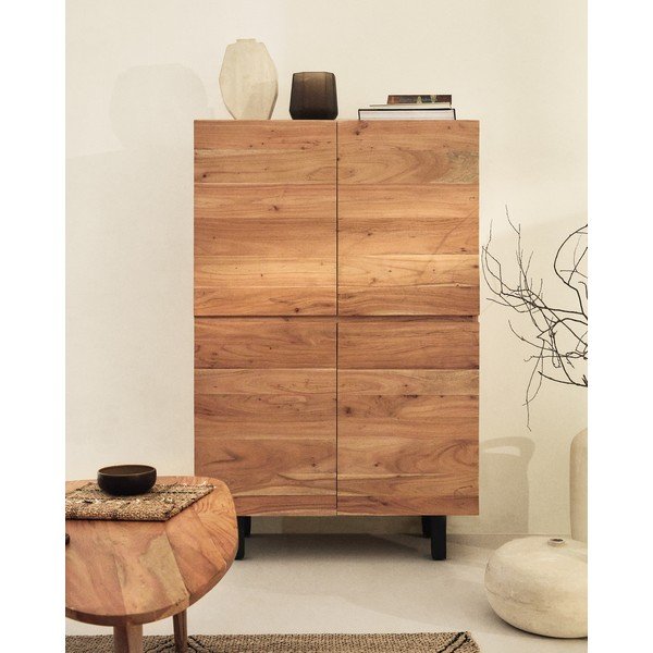 Komoda iz masivne akacije v naravni barvi 100x155x40,5 cm Uxue – Kave Home-image-1