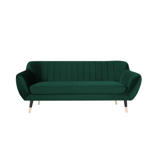 Zelena zofa s črnimi nogami Mazzini Sofas Benito, 188 cm