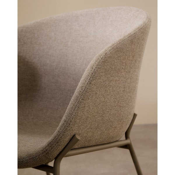 Bež oblazinjen jedilni stol z nasloni za roke Yvette – Kave Home-image-2